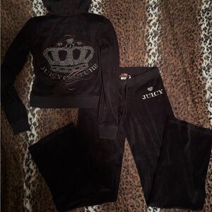 Juicy Couture Black Velour Tracksuit with Rhinestone Detail OPEN TO OFFERS!!!